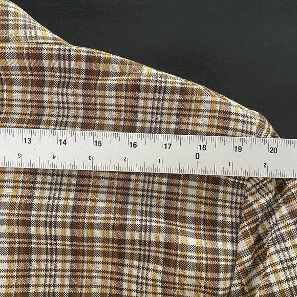 Vintage 70s Montgomery Ward Sport Coat 44L 46L Plaid Check Collegiate Mod Disco - Picture 15 of 16